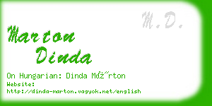 marton dinda business card